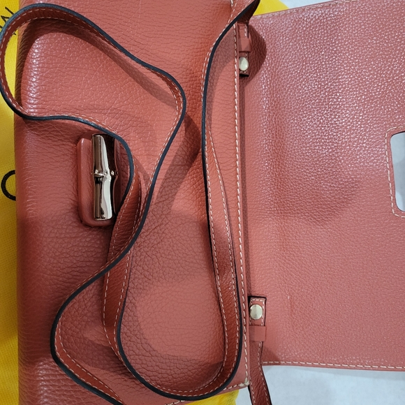 Authentic Valentino Mario Large Clutch shoulder leather bag crossbody Orange - Picture 8 of 17